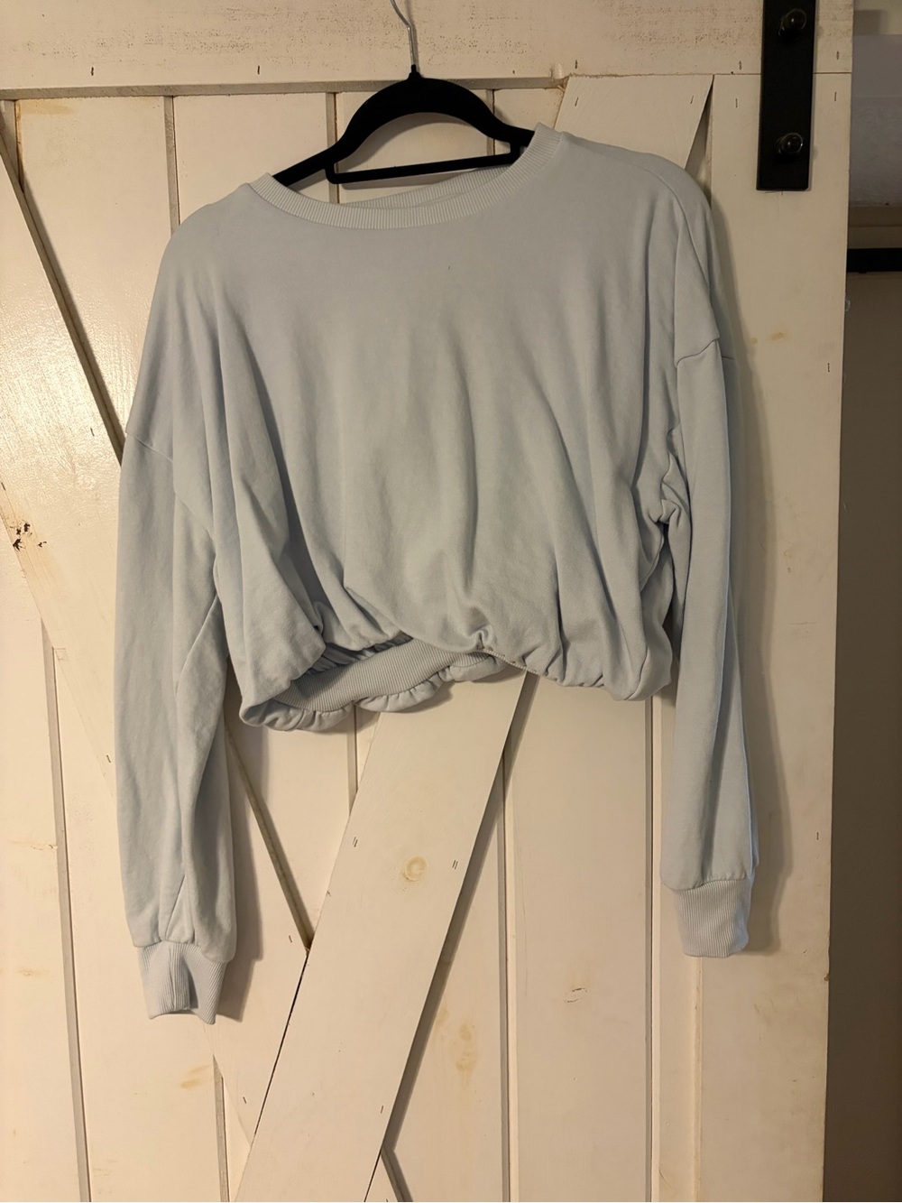 wild fable Light Blue Cropped Pullover Sweatshirt